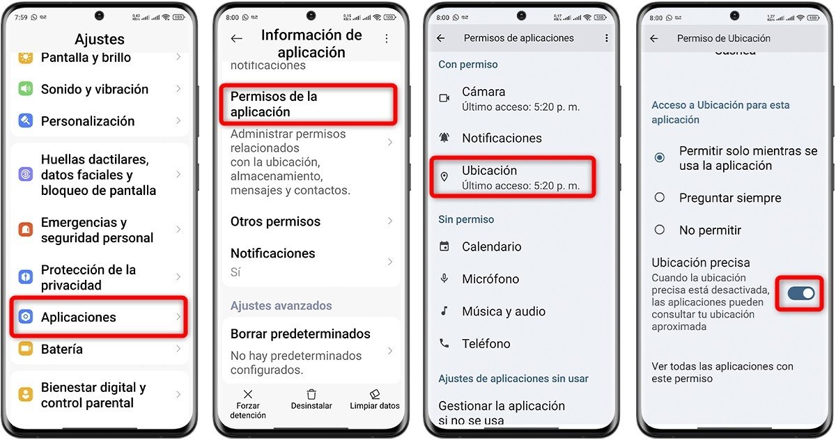 Pasos para activar la ubicación aproximada desde los ajustes de la app