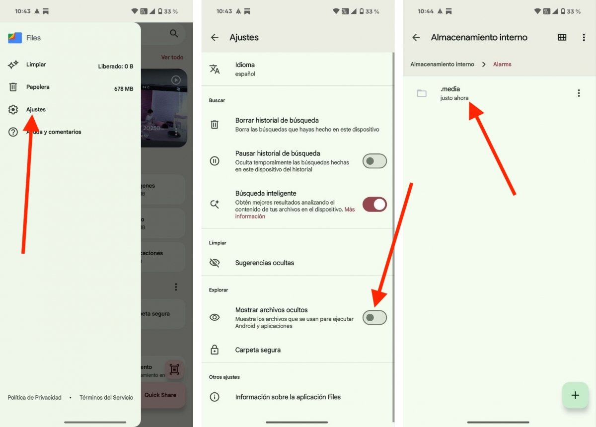 Pasos para activar la visualización de archivos ocultos en Android