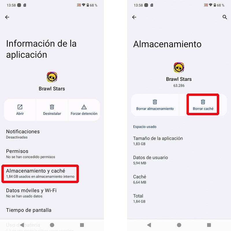 Pasos para borrar la caché del juego Brawl Stars en Android
