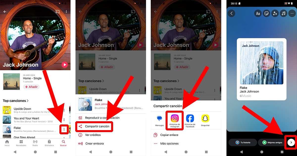 Pasos para compartir canciones en las stories de Instagram desde la app Apple Music