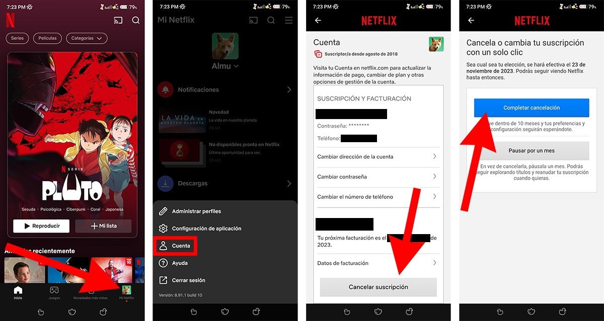 Cómo dar de baja Netflix desde el móvil