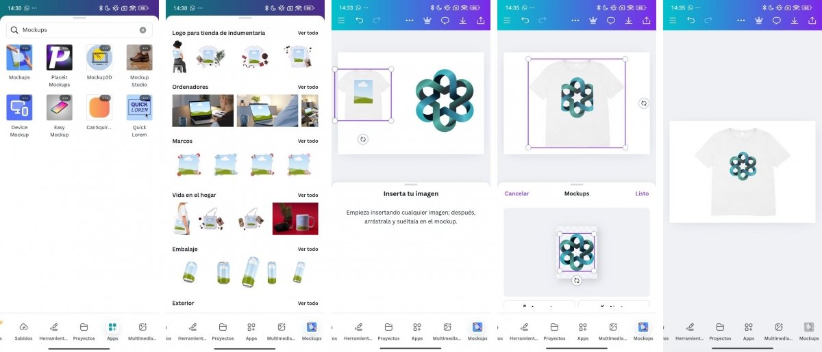 Pasos para diseñar una camiseta con Canva gracias a la app Mockups