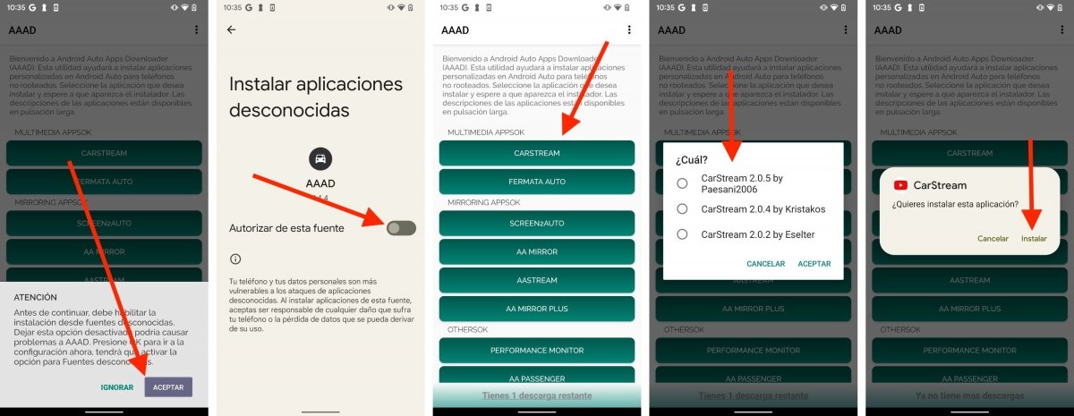 Pasos para instalar CarStream desde AAAD