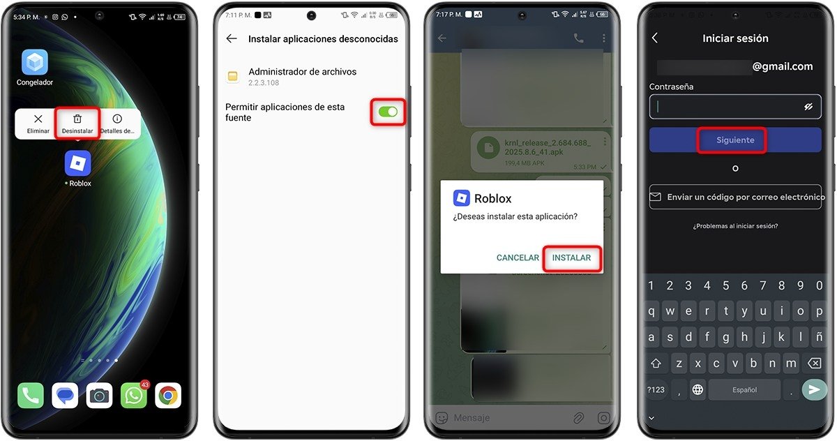 Pasos para instalar Krnl en un móvil Android