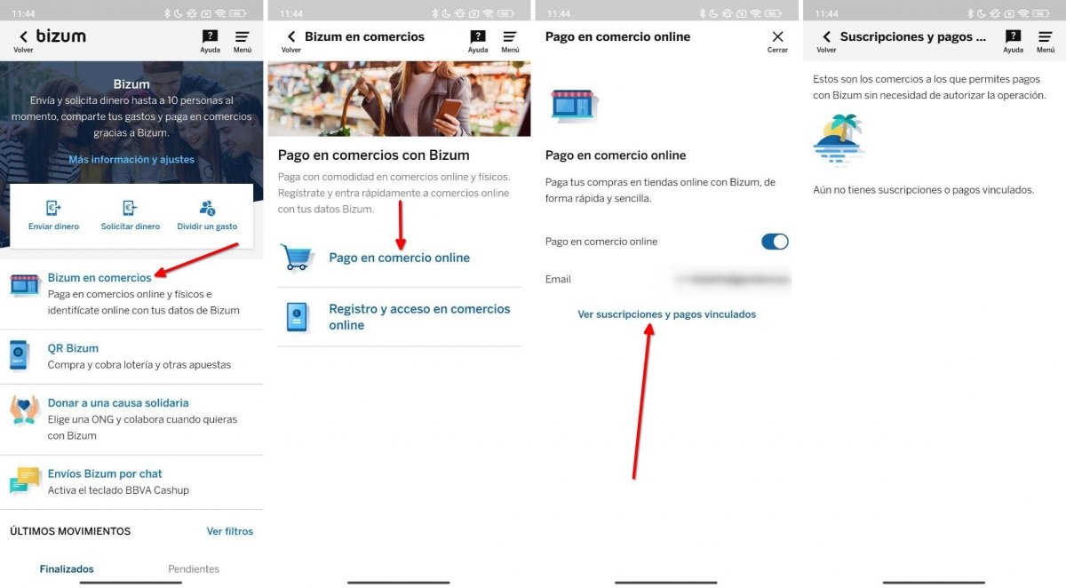 Pasos para permitir y administrar los pagos recurrentes en Bizum desde la app del BBVA