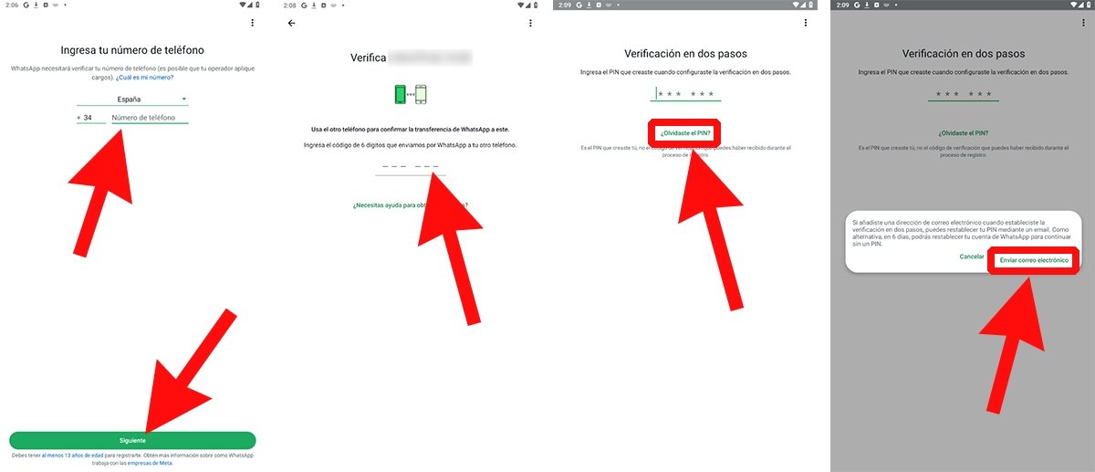 Pasos para recuperar el PIN de WhatsApp a través del correo electrónico vinculado