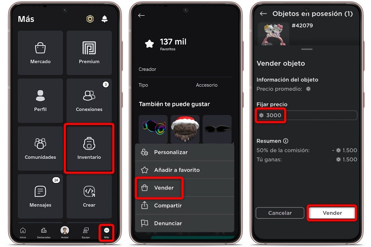 Pasos para vender tus skins en Roblox desde Android