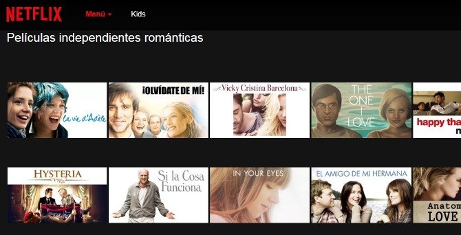 Películas de amor independientes