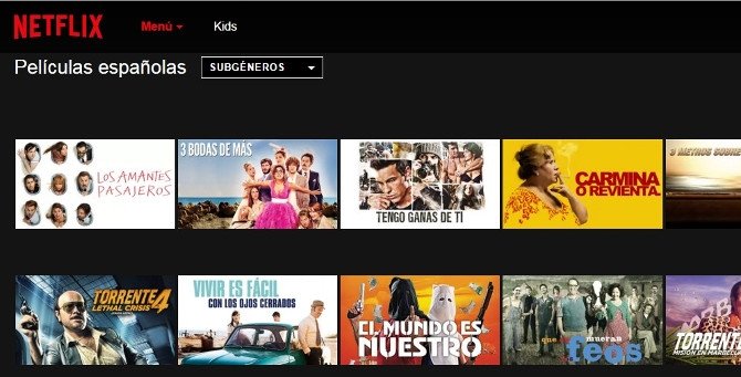 Películas españolas en Netflix