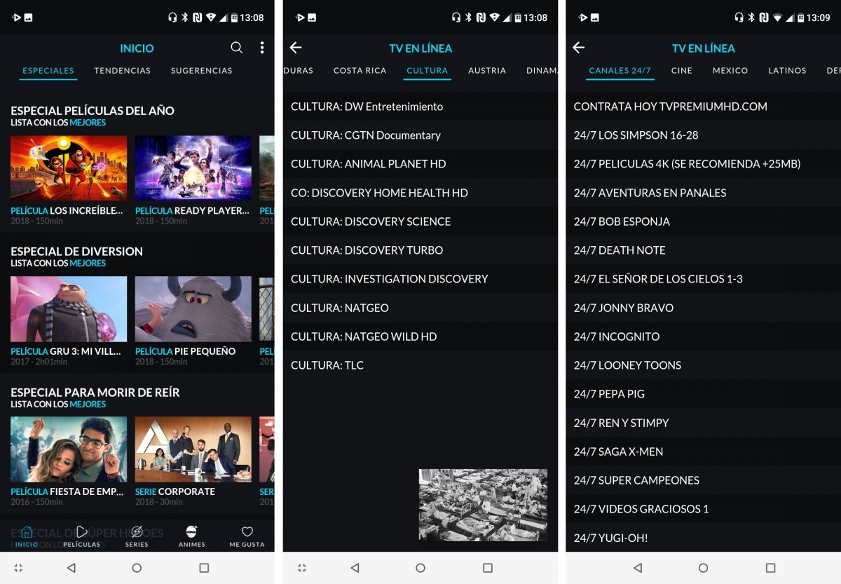 Peliflix ofrece canales de TV por países y temáticas