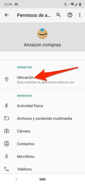 Permisos de una aplicación en los Ajustes de Android