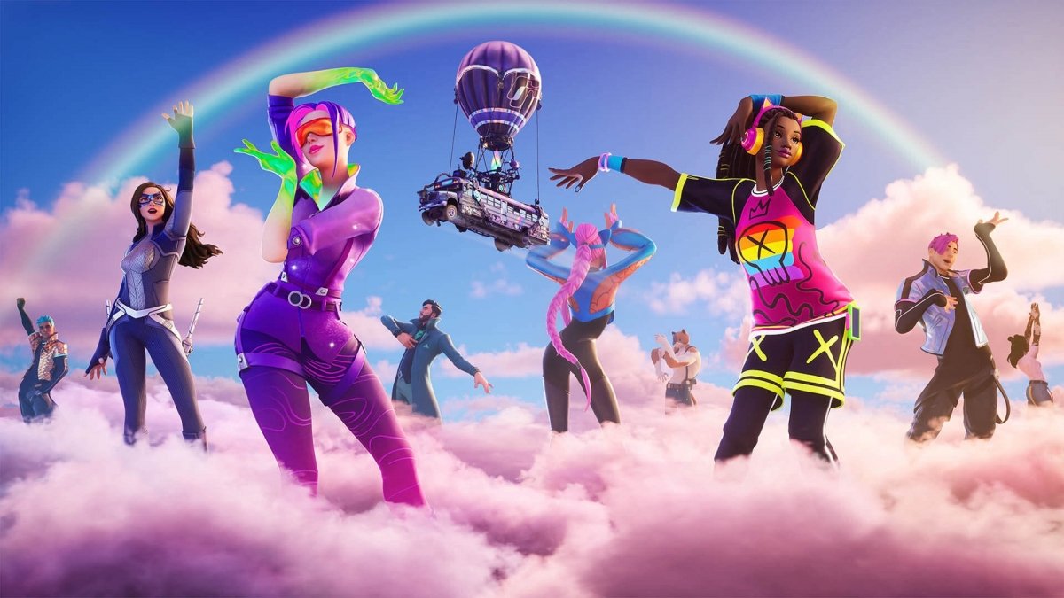 Personajes de Fortnite bailando al son de la música