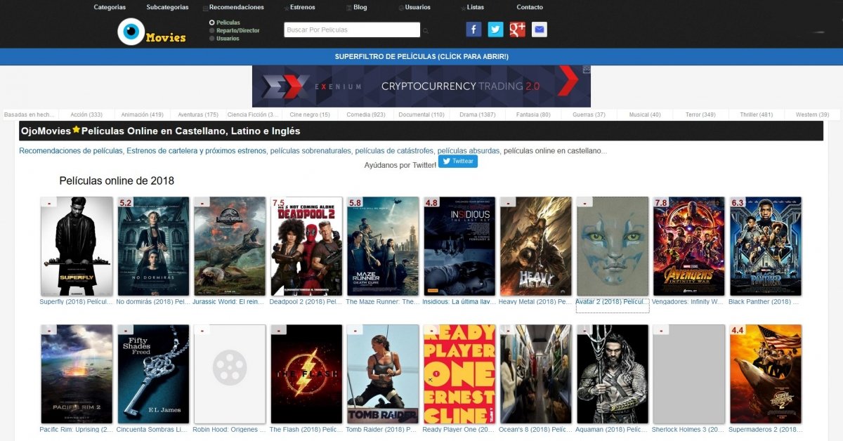 Pese a esta apariencia, Ojomovies es de lo mejor para ver películas