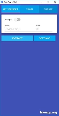 Pestaña Get Dataset de FakeApp