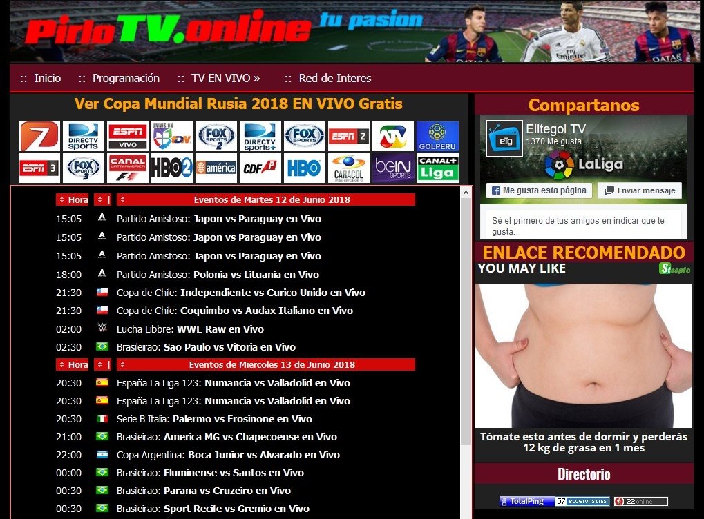 PirloTV ofrece deportes sin parar