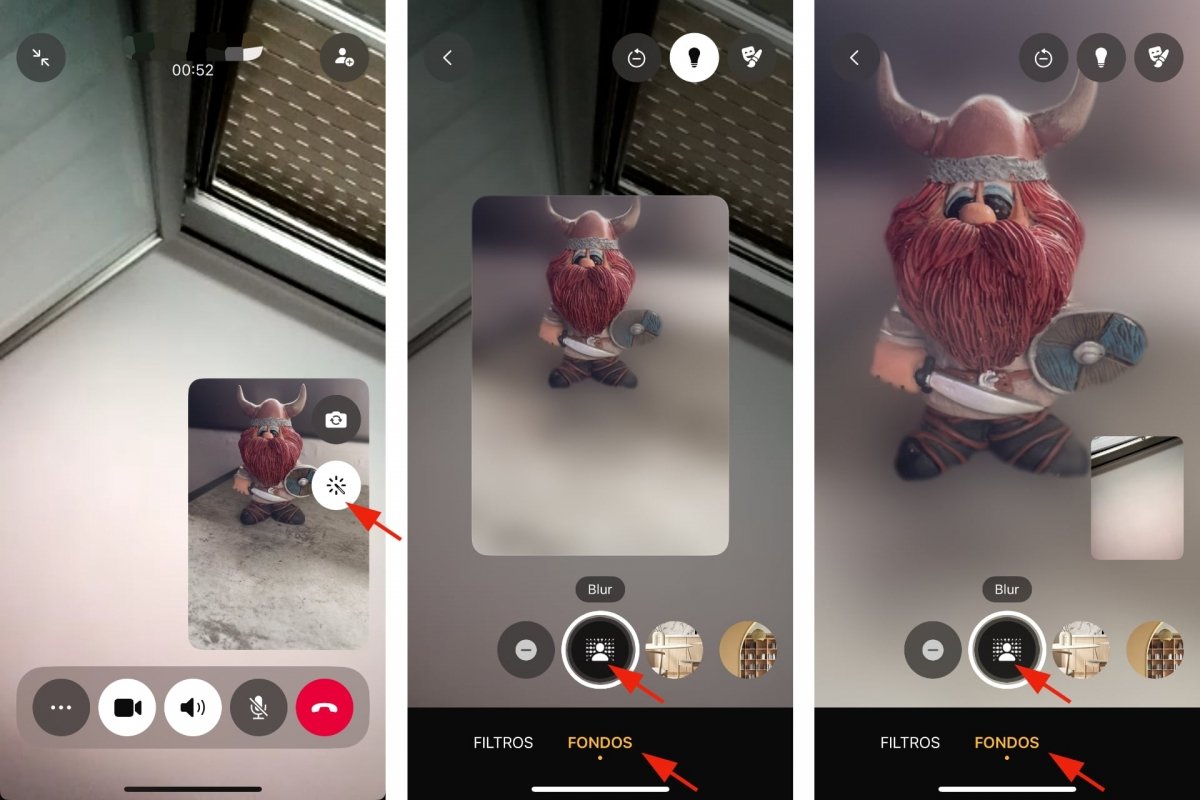 Pixelar o difuminar el fondo de una videollamada de WhatsApp