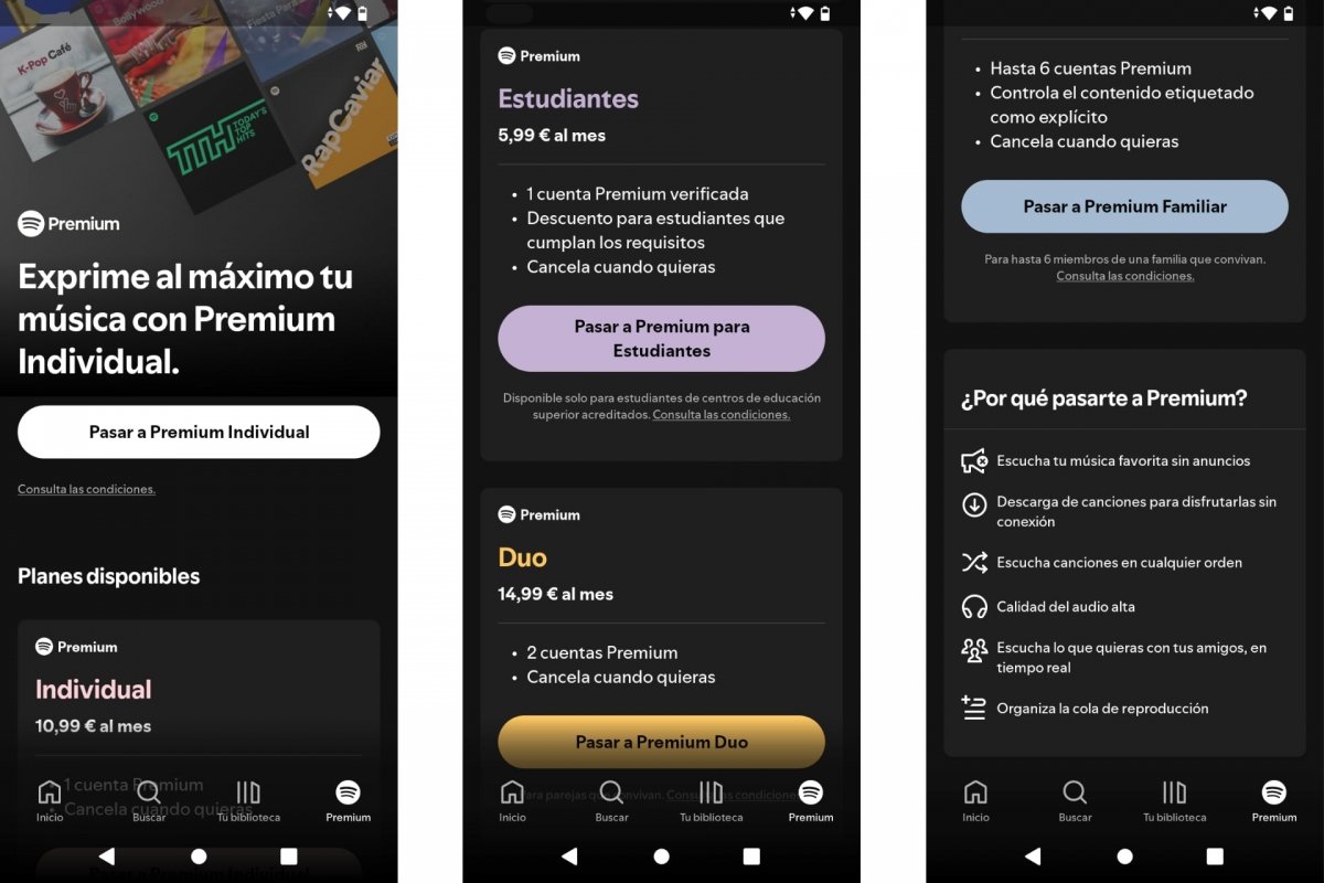 Planes de Spotify Premium