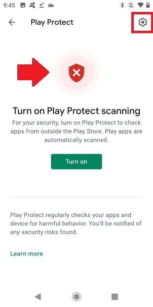 Play Protect está desactivado
