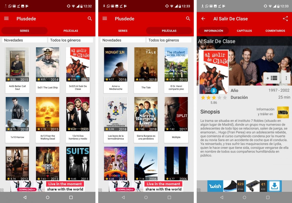Plusdede es perfecto para ver series y pelis en Android