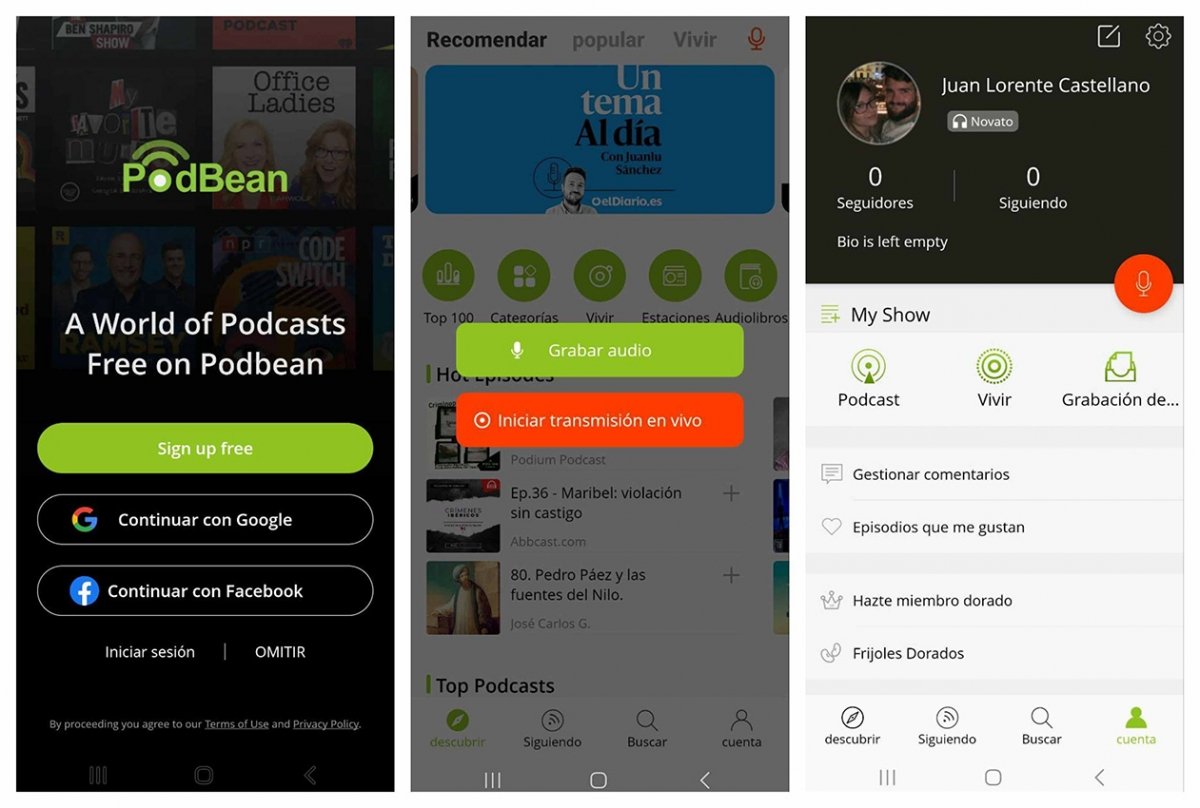 PodBean es un lugar ideal tanto para grabar nuestro podcast como para subirlo