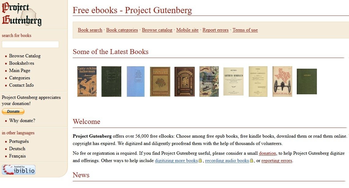 Portada de Proyecto Gutenberg