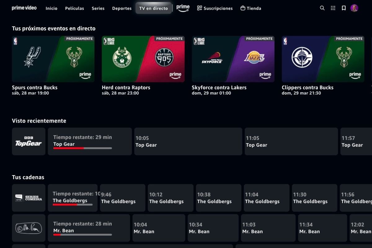 Prime Video cuenta con canales en directo, incluyendo todos los de RTVE