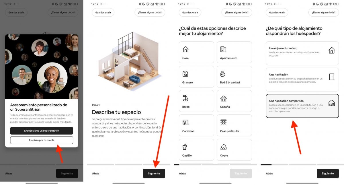 Primeros pasos para publicar un nuevo anuncio en Airbnb