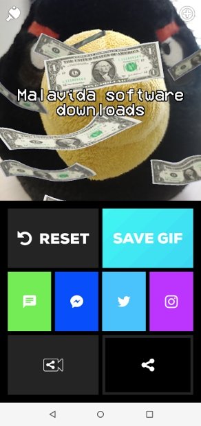 Proceso de guardado y compartición del GIF creado con GIPHY CAM