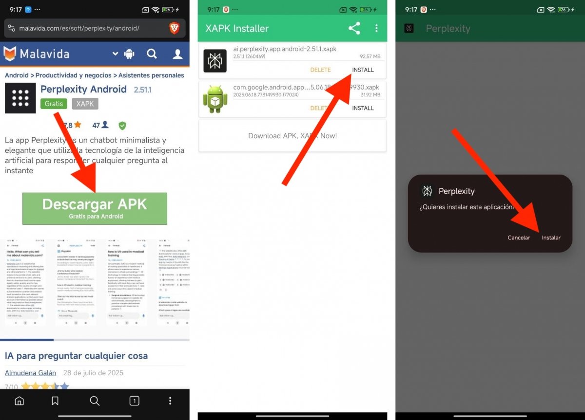 Puedes instalar Perplexity desde Malavida en un periquete