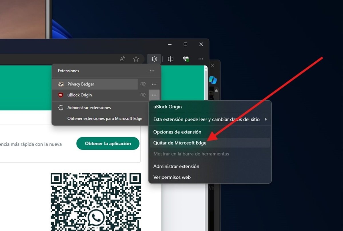 Quitar extensiones del navegador que generan conflictos con WhatsApp