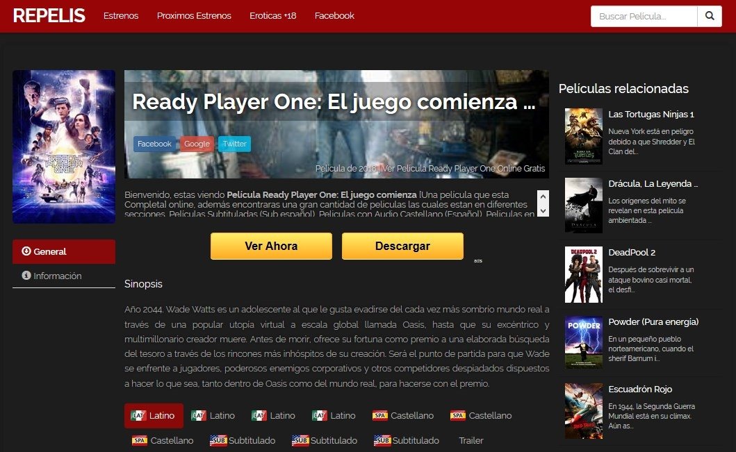 Ready Player One para ver en Repelis