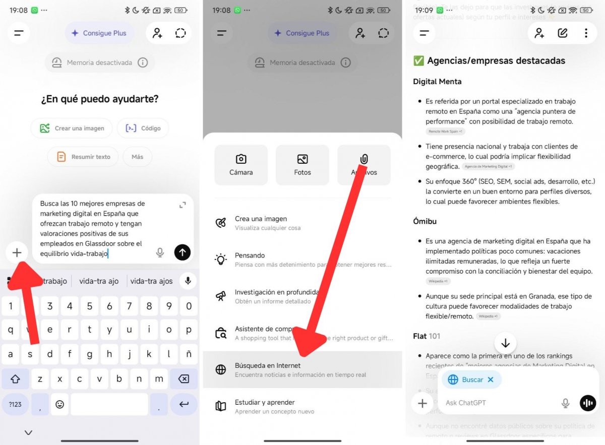 Recuerda activar la búsqueda en Internet para obtener resultados reales