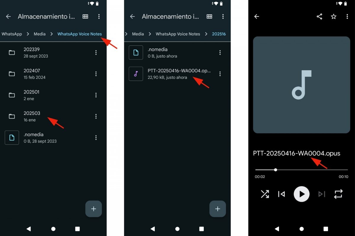 Recuperar audio de WhatsApp en Android