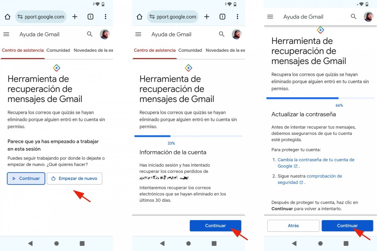 Recuperar correos borrados con Google