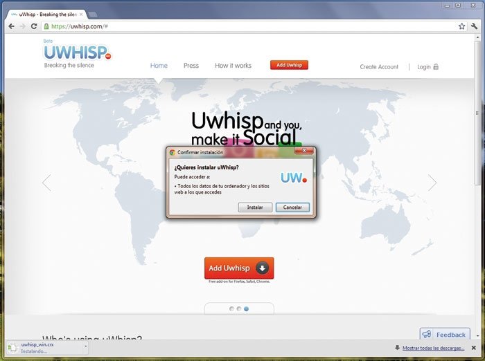 Redes sociales uWhisp 1