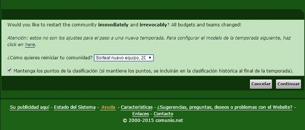 Reinicia tu comunidad justo antes de empezar para que los equipos estén más equilibrados