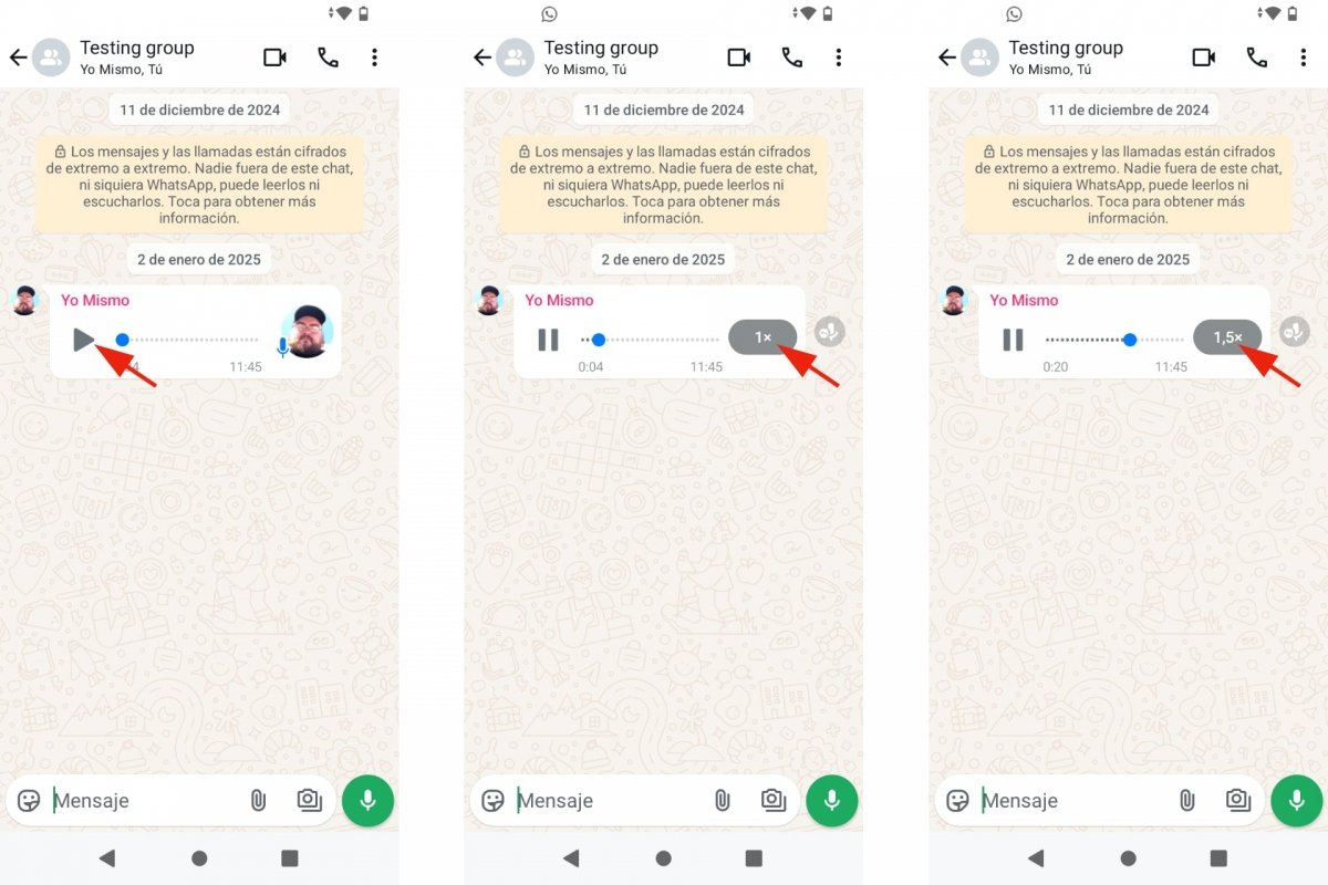 Reproducir más rápido los audios de WhatsApp