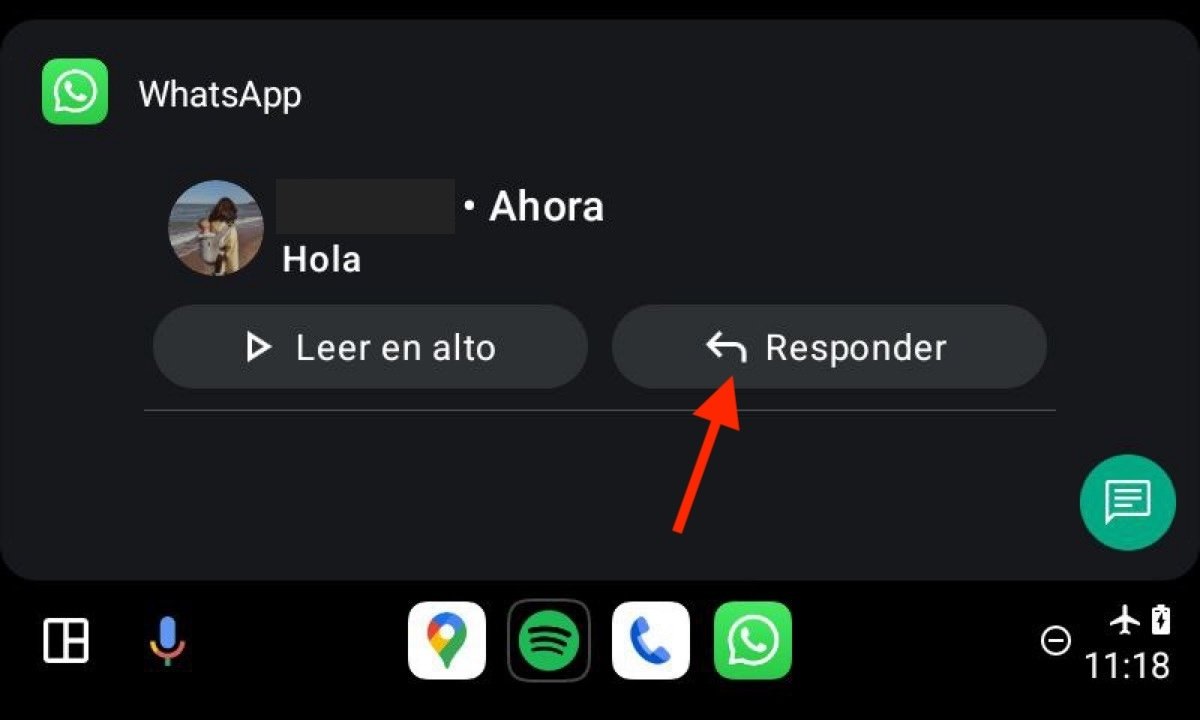 Responder el mensaje recibido desde la app de WhatsApp en Android Auto