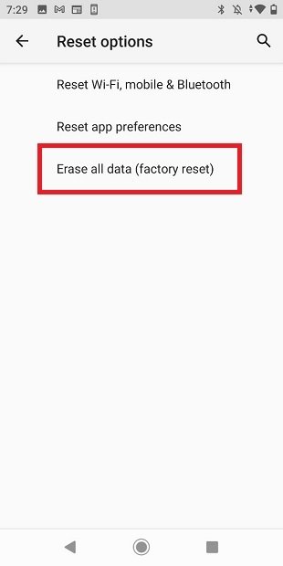 Restablecer valores de fábrica