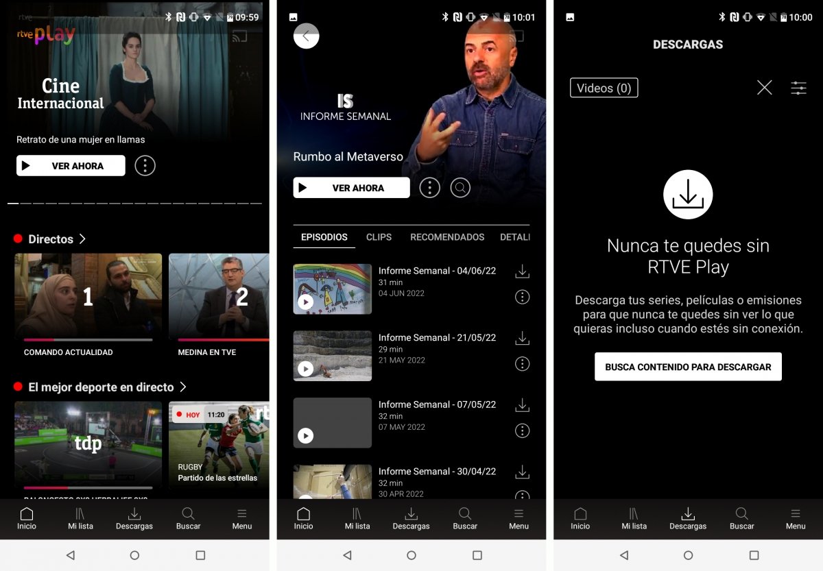 RTVE Play ofrece directos, contenidos a la carta e incluso verlos offline