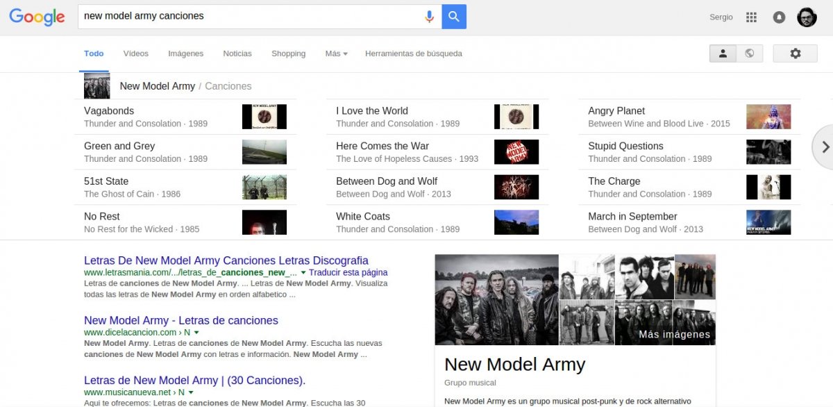 Se pueden buscar canciones de cualquier artista en Google para escuchar