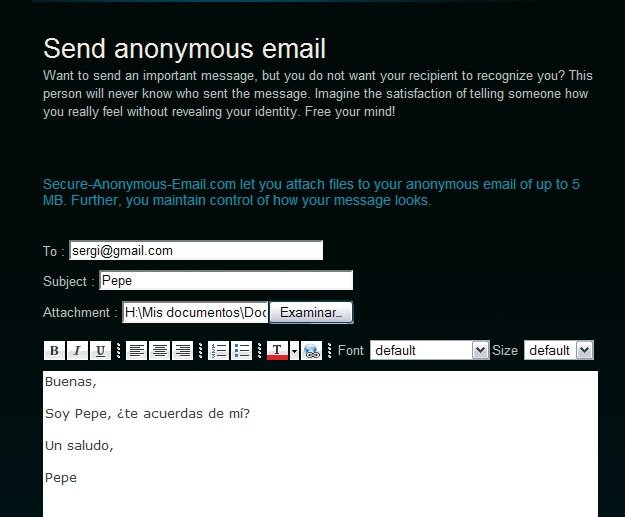 Secure Anonymous Email