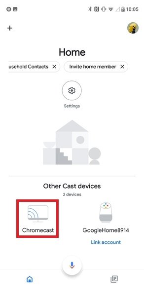Selecciona tu Chromecast en Google Home