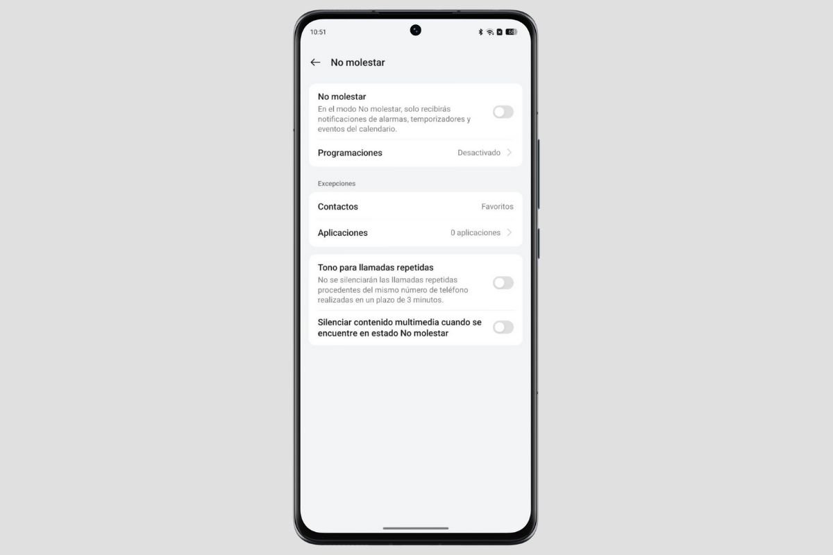 Si tienes el modo No molestar activo, es posible que tu móvil filtre las notificaciones