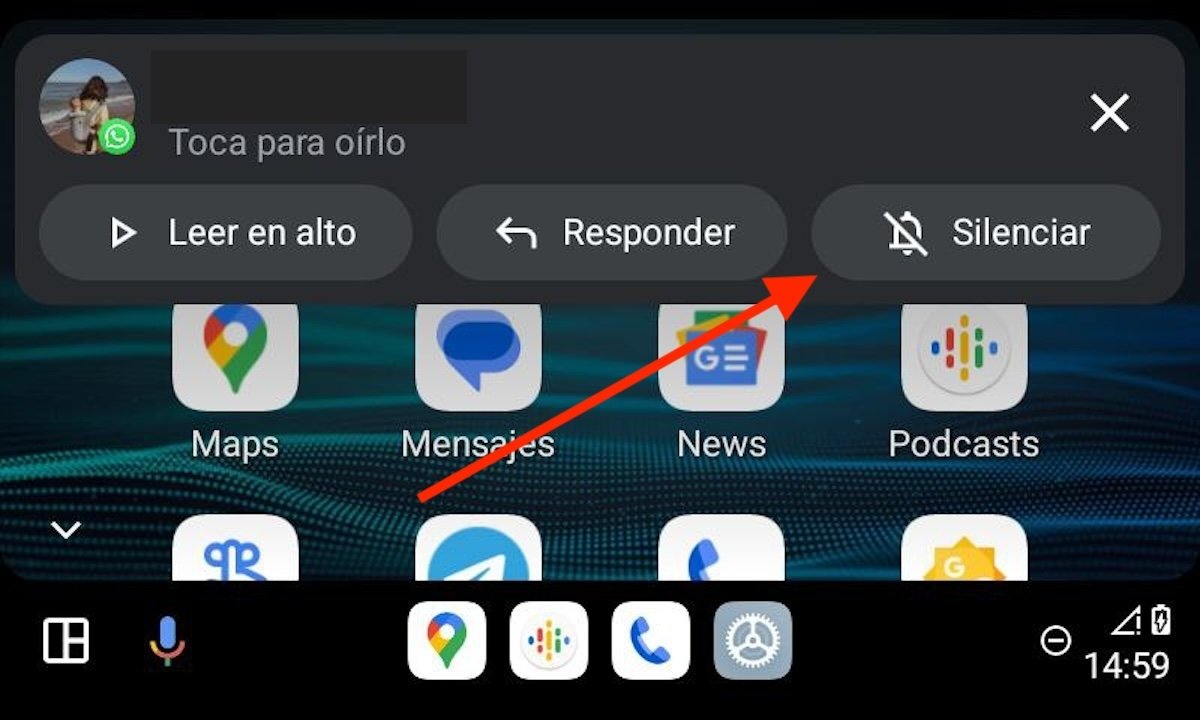 Silenciar a un contacto durante un viaje en Android Auto