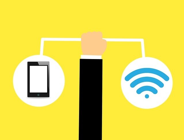 Símbolos de smartphone y wifi