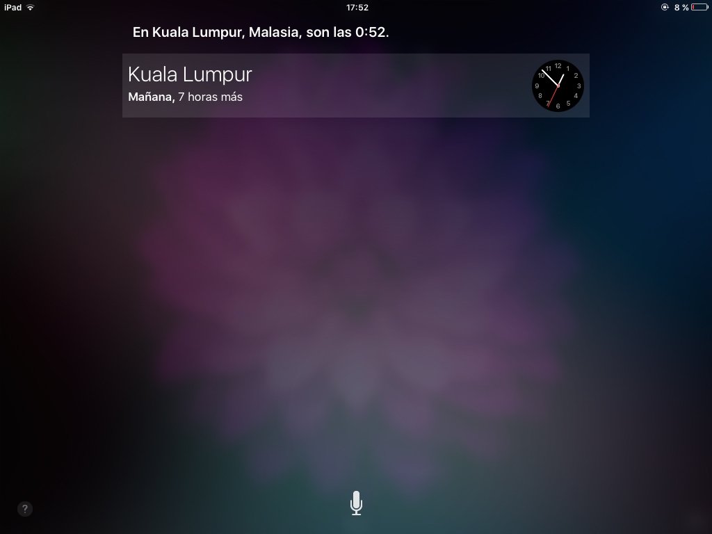 Siri, ¿qué hora es en Kuala Lumpur?