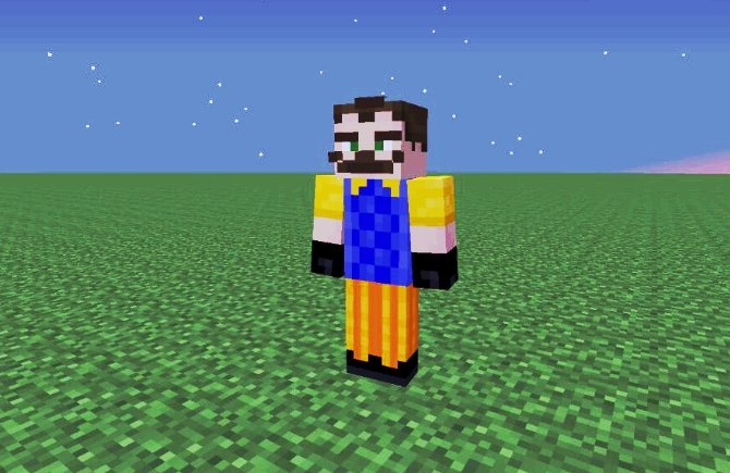 Skin del vecino en el MOD Hello NeighborCraft