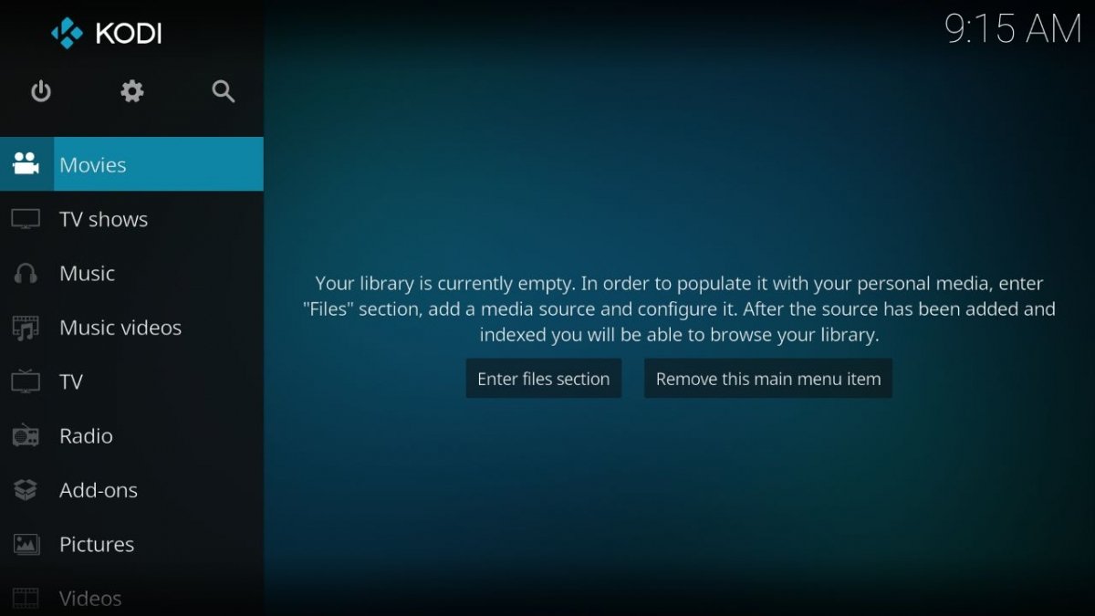 Skin Estuary en Kodi 17