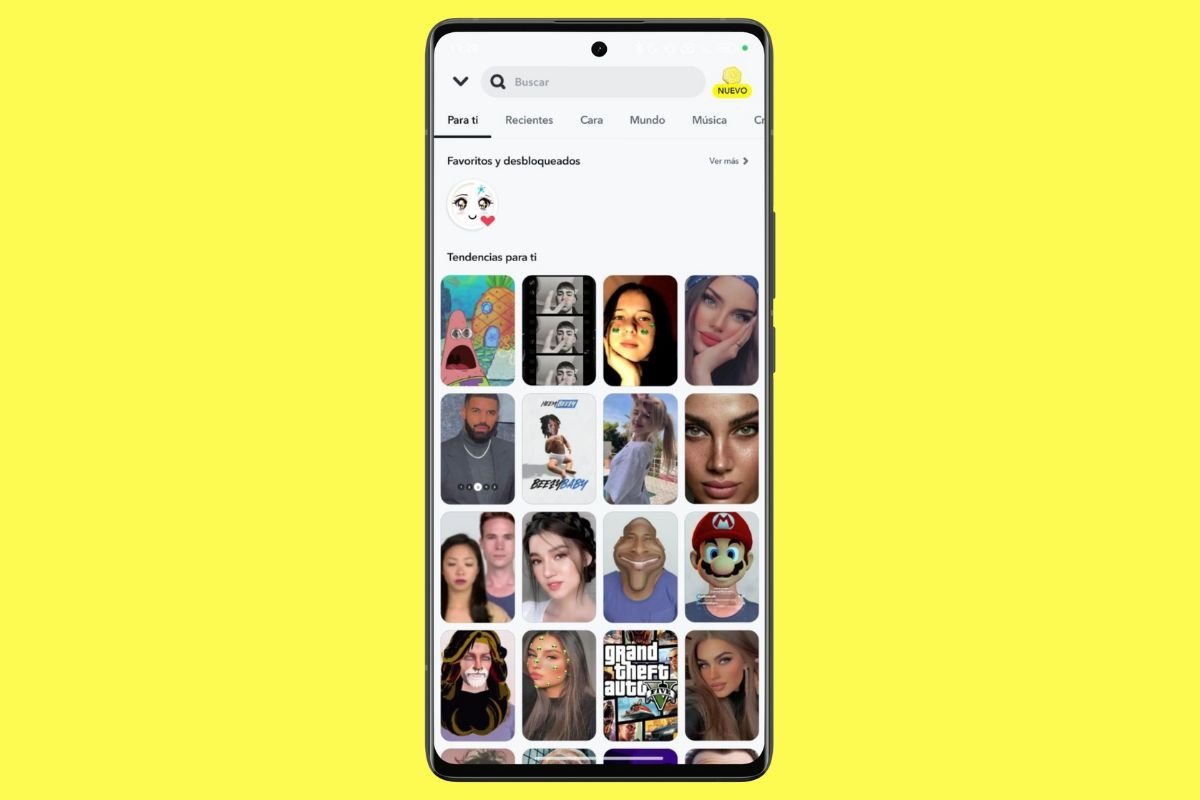 Snapchat dispone de un vasto catálogo de filtros que podrás localizar desde su buscador